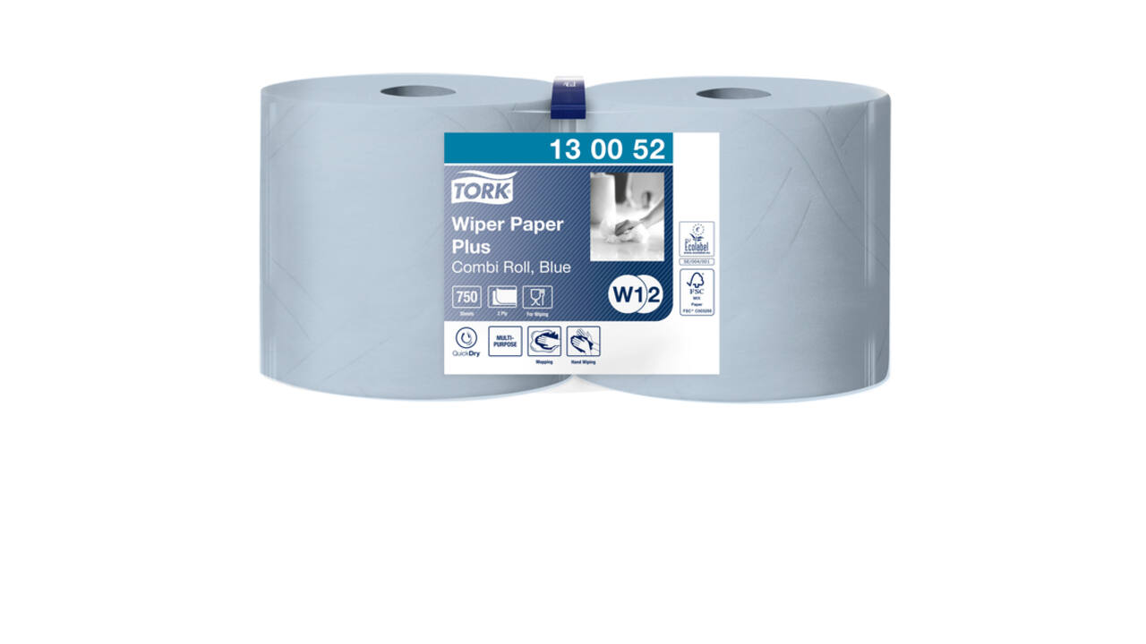 Poetspapier Tork W2 Plus Premium 2-laags 750 vel blauw 130052