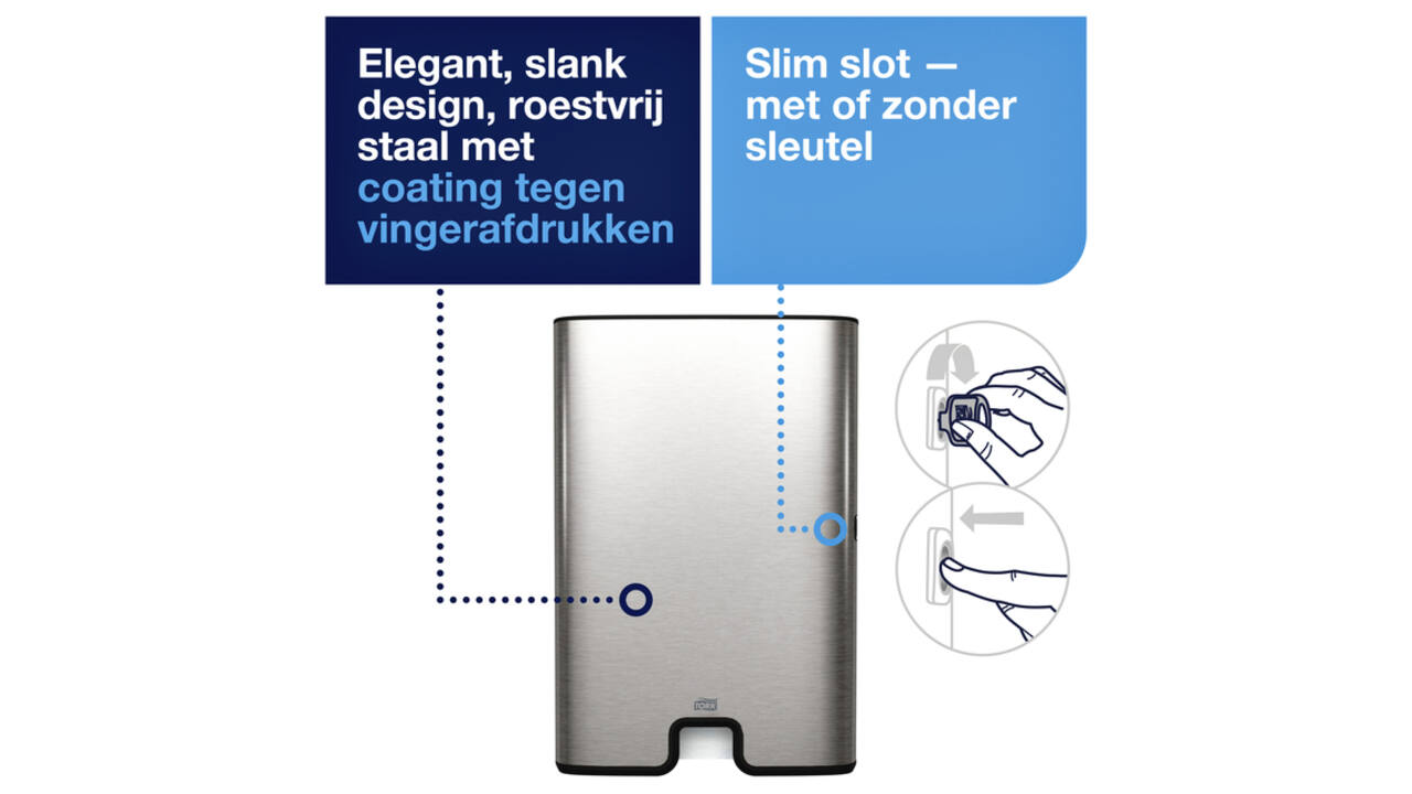 Handdoekdispenser Tork H2 Image Line Xpress zilver 460004