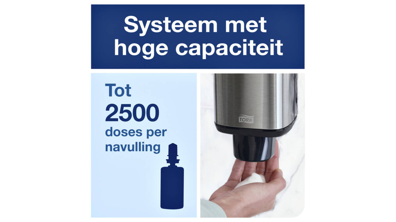 Zeepdispenser Tork S4 Image Line 1000ml zilver 460010