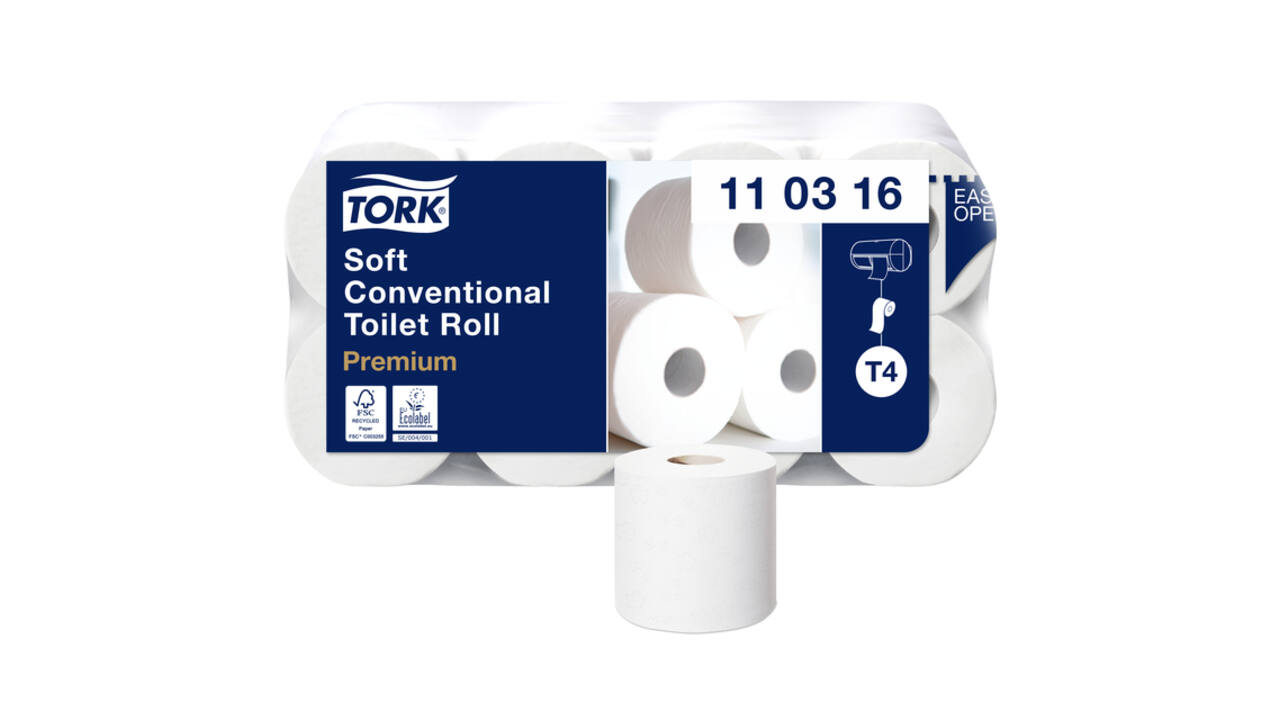 Toiletpapier Tork T4 Premium 3-laags 250 vel wit 110316