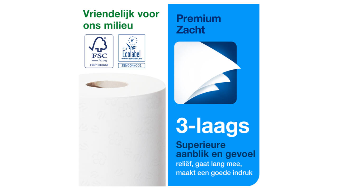 Toiletpapier Tork T4 Premium 3-laags 250 vel wit 110316