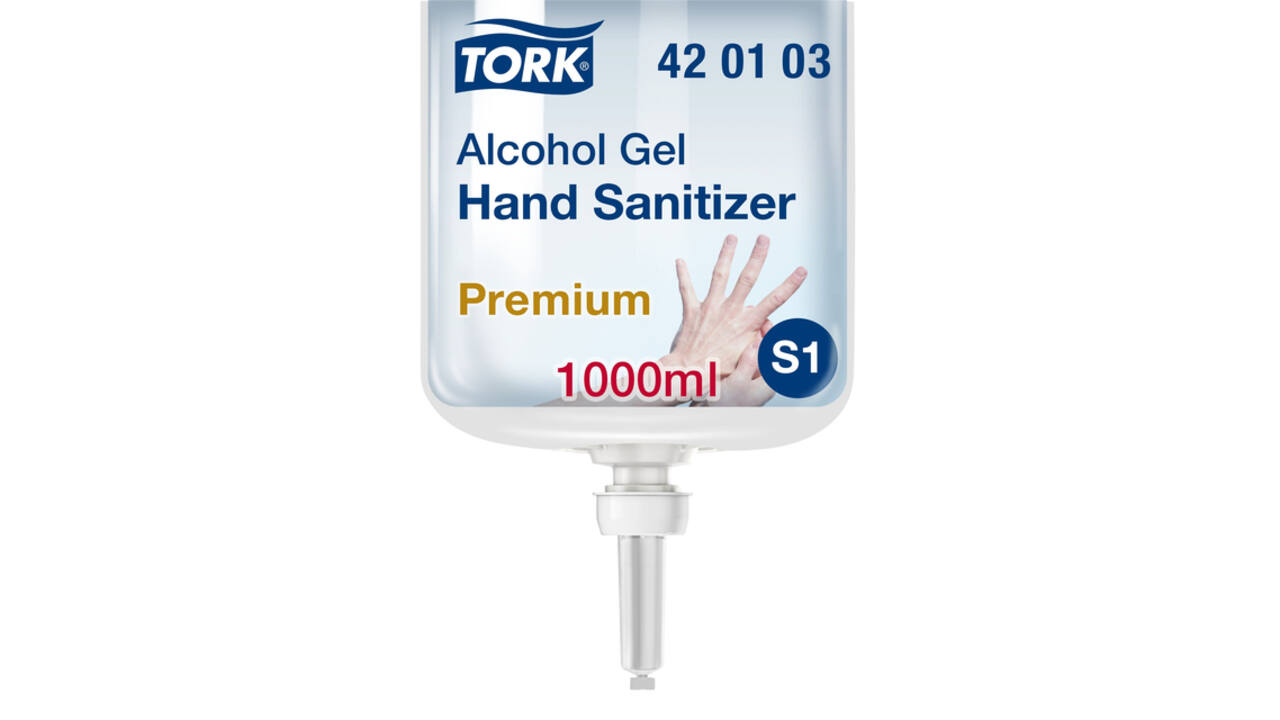 Handdesinfectie Tork S1 Premium alcoholgel ongeparfumeerd 1000 ml 420103