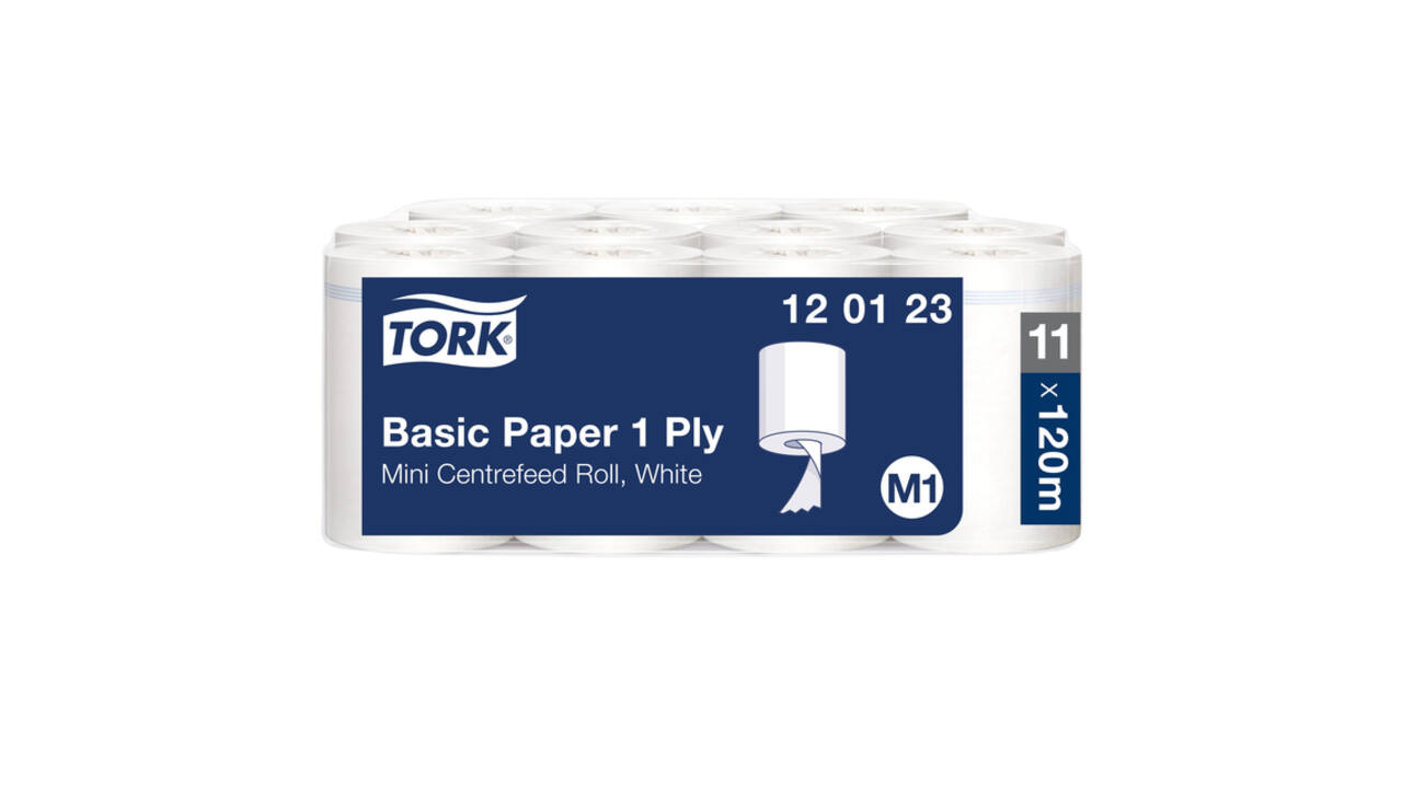 Poetspapier Tork M1 Basic Universal 1-laags 120m wit 120123