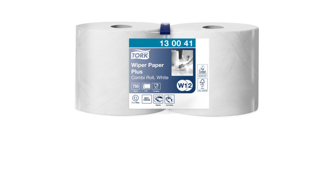 Poetspapier Tork W2 Plus Premium 2-laags 750 vel wit 130041
