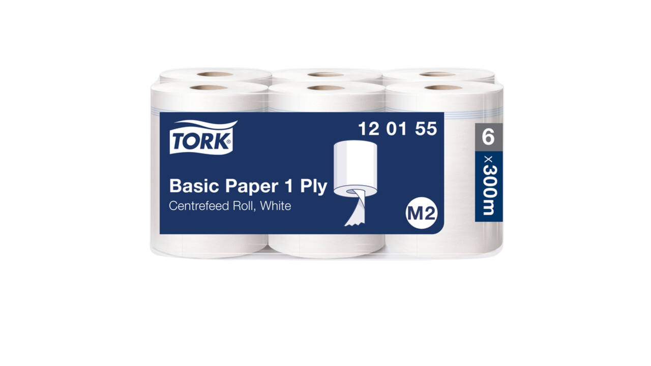 Poetspapier Tork M2 Basic Universal 1-laags 300m wit 120155