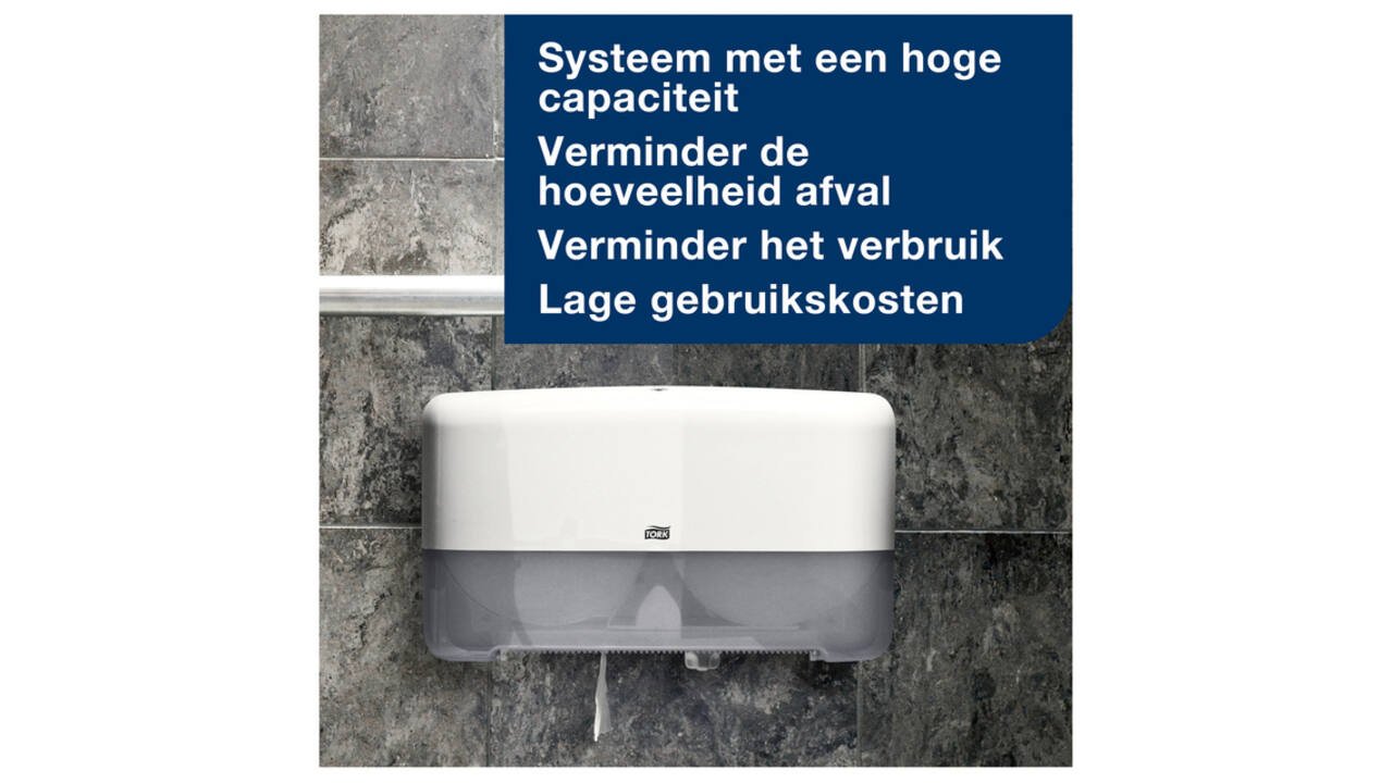 Toiletpapier Tork T2 Advanced jumbo klein 2-laags 170m wit 120280
