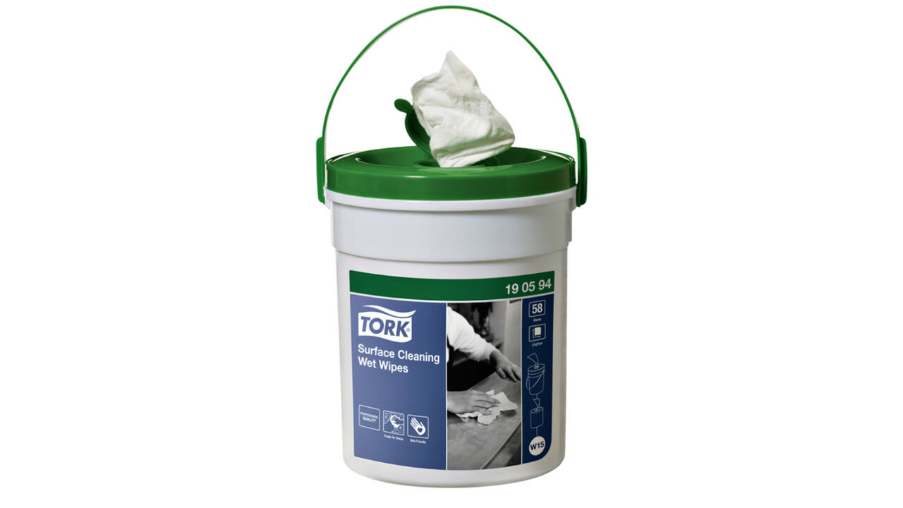 Reinigingsdoek Tork W15 Premium emmer 1-laags 58 vel wit 190594