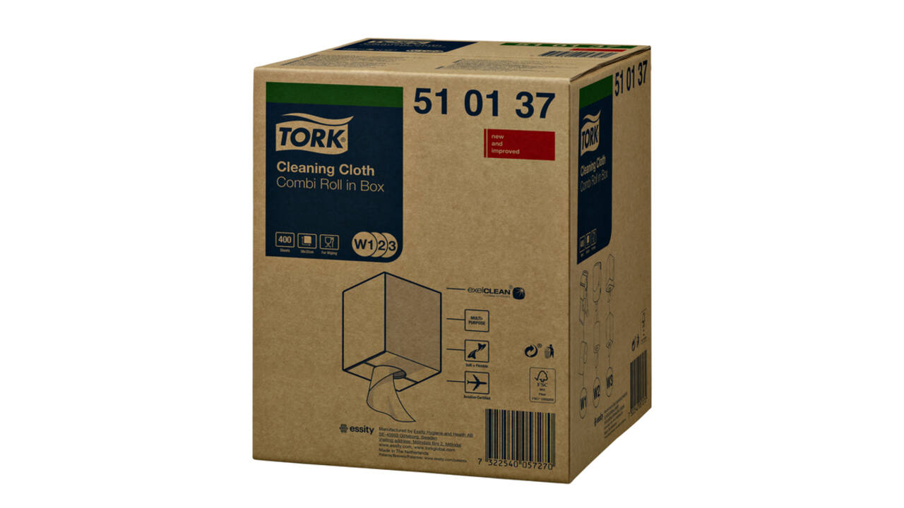 Reinigingsdoek Tork W2 Premium 1-laags 152m wit 510137