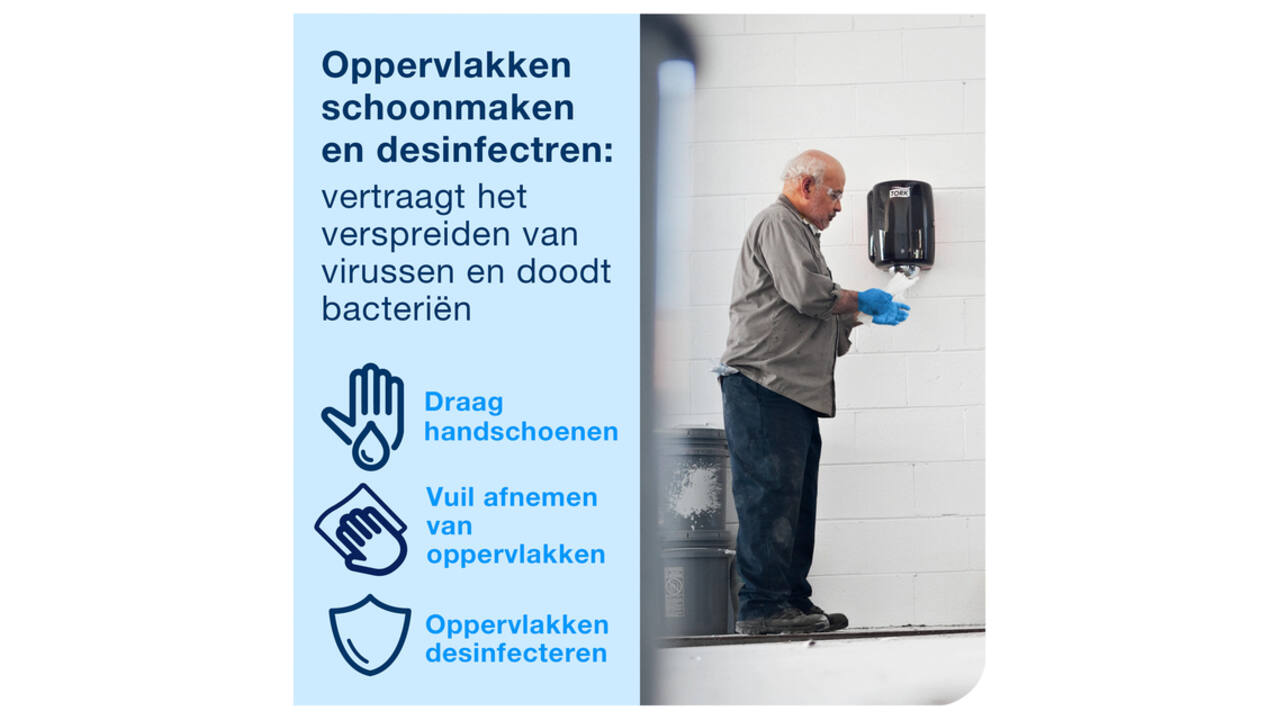 Reinigingsdoek Tork W1-W2-W3 Premium Heavy-Duty 1-laags 280 vel blauw 530237