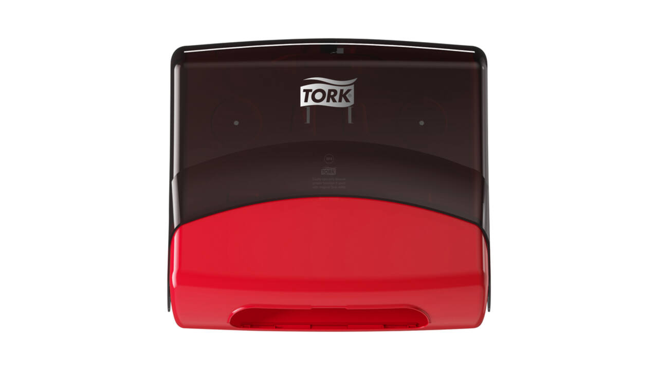 Reinigingsdoekdispenser Tork W4 Performance gevouwen rood 654008