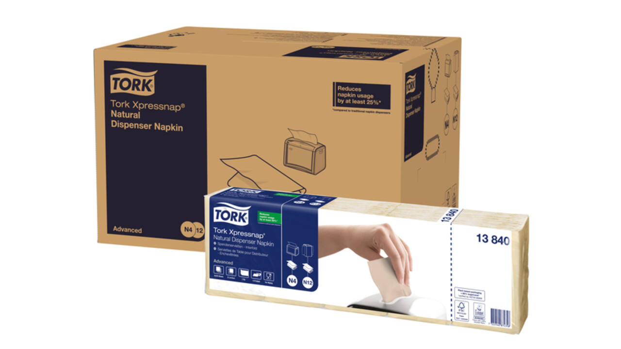 Lunchservet Tork Advanced 1/8 vouw 2-laags 328x325mm 200 vel naturel 477351