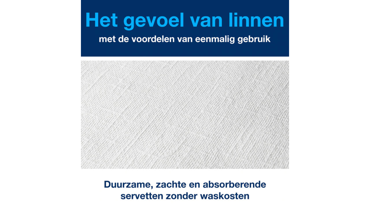 Dinerservet Tork Linstyle Premium 1/4 vouw 1-laags 390x390mm 50 vel wit 478722