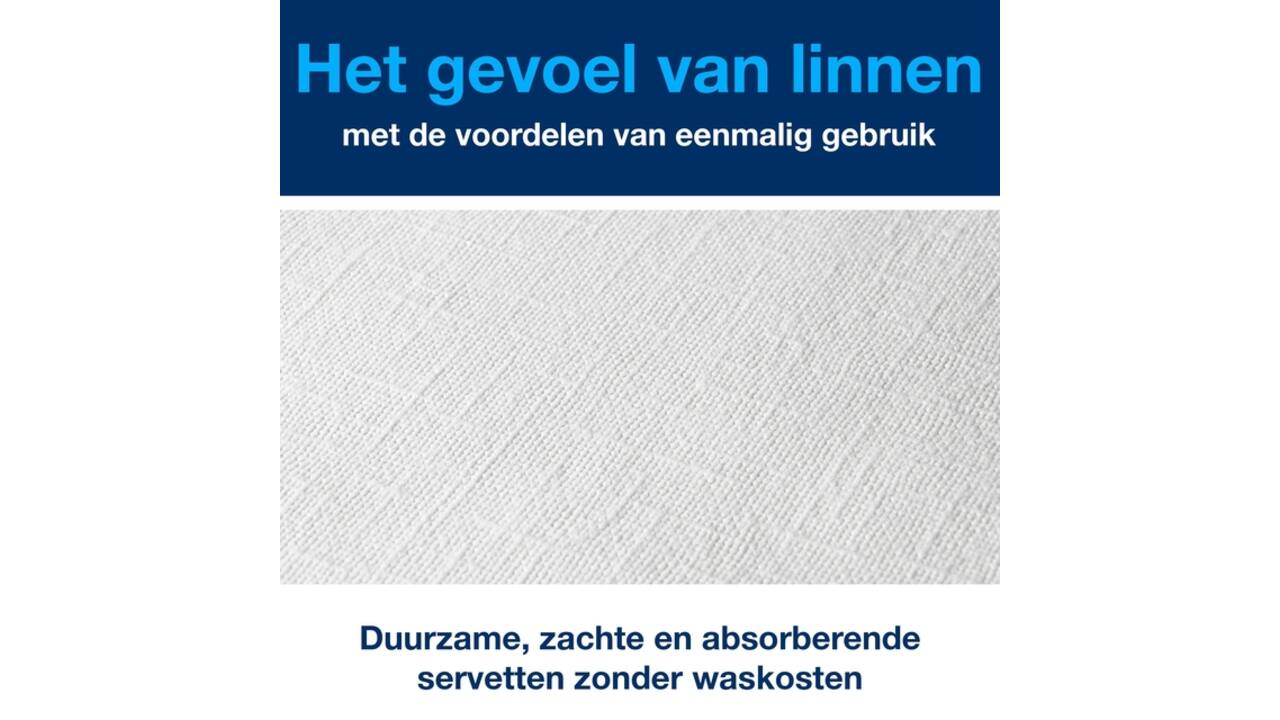 Dinerservet Tork Linstyle Premium 1/4 vouw 1-laags 390x390mm 50 vel wit 478722