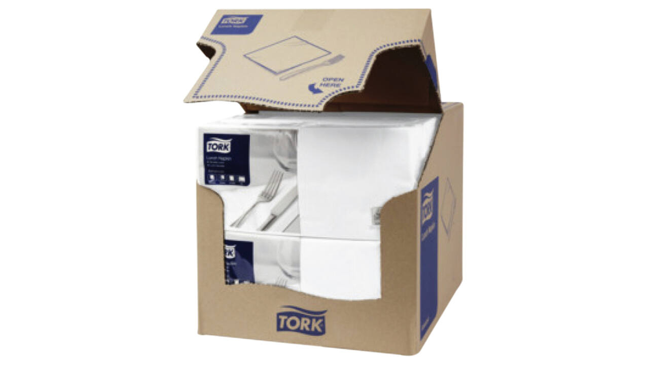 Lunchservet Tork Advanced 1/4 vouw 2-laags 328x325mm 200 vel wit 477149