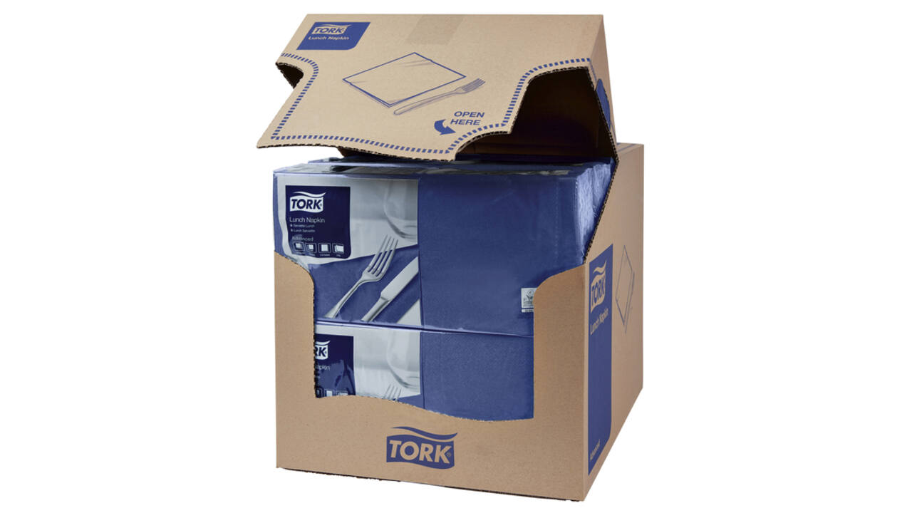 Lunchservet Tork Advanced 1/4 vouw 2-laags 328x325mm 200 vel donkerblauw 477215