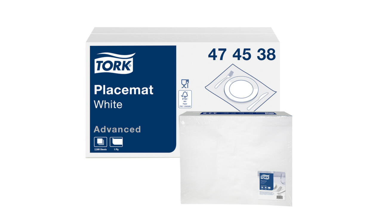 Placemat Tork Advanced 1-laags 420x270mm 500 vel wit 474539