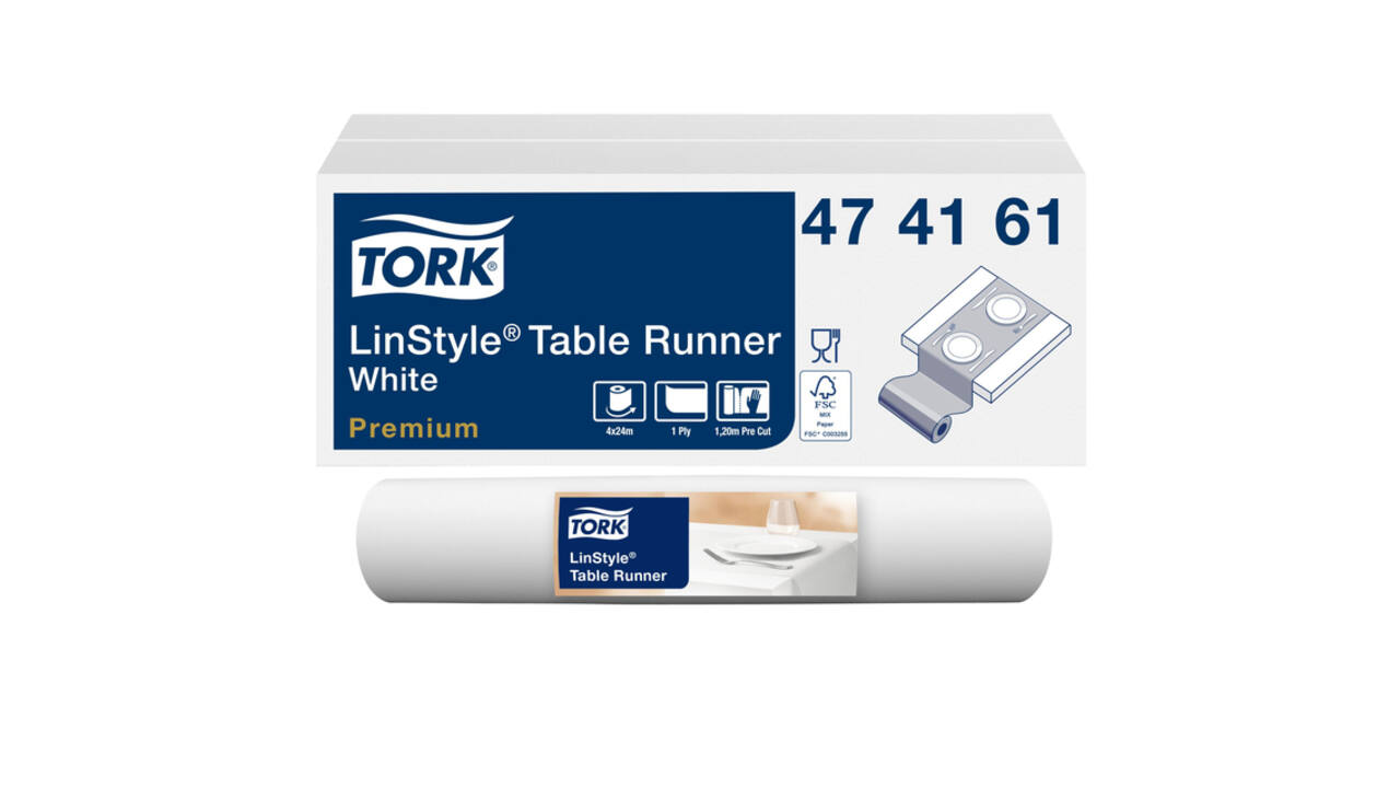 Tafelloper Tork Linstyle Premium 20 vel wit 474161
