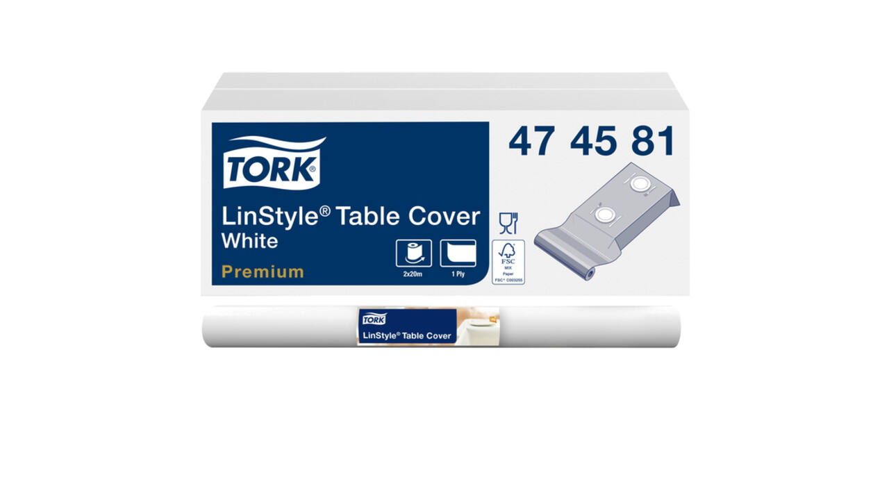 Tafellaken Tork Linstyle Premium 120cmx20m wit 474581