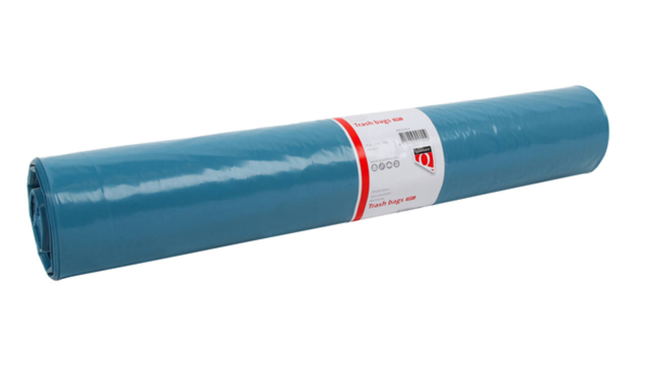 Afvalzak Quantore LDPE T50 160L blauw extra stevig 90x110cm rol à 20st