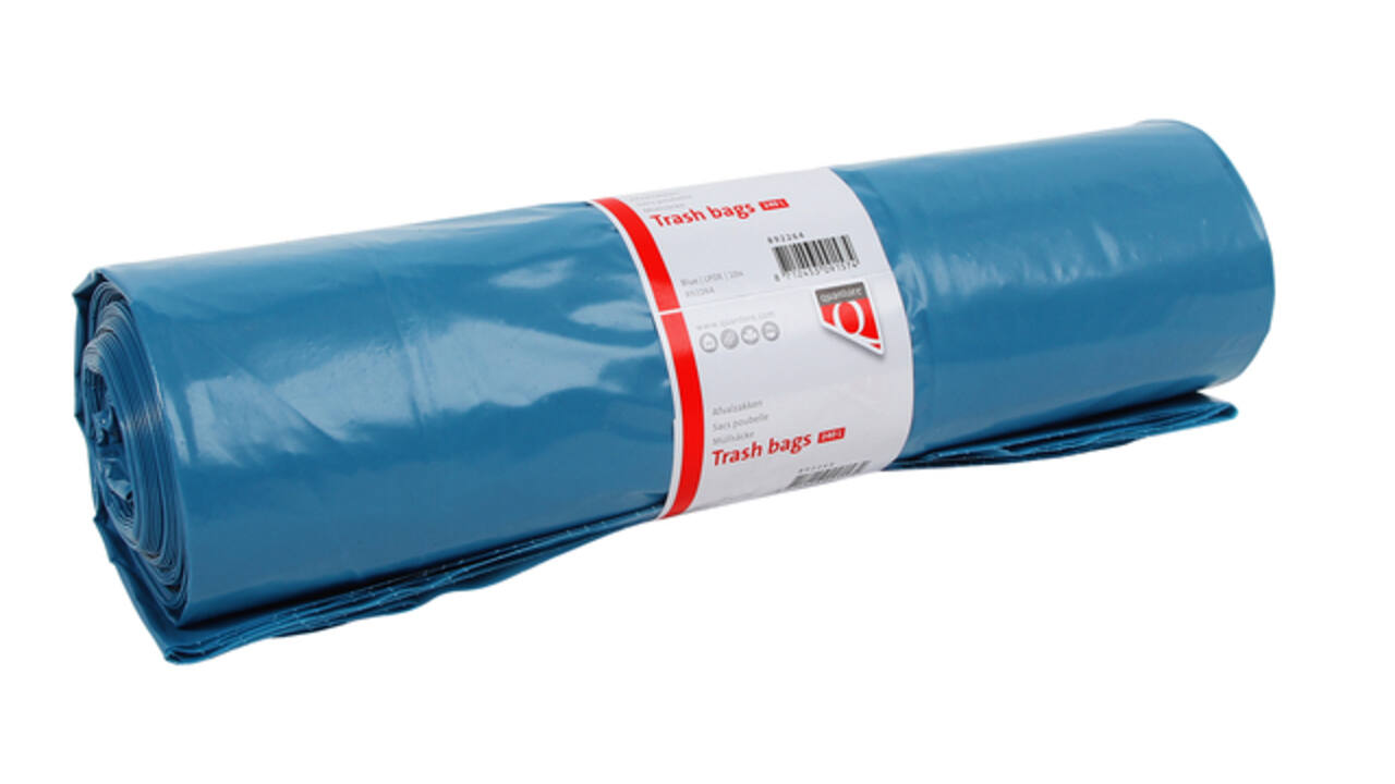 Afvalzak Quantore LDPE T70 240L bl extra stevig 65/25x140cm rol à 10st