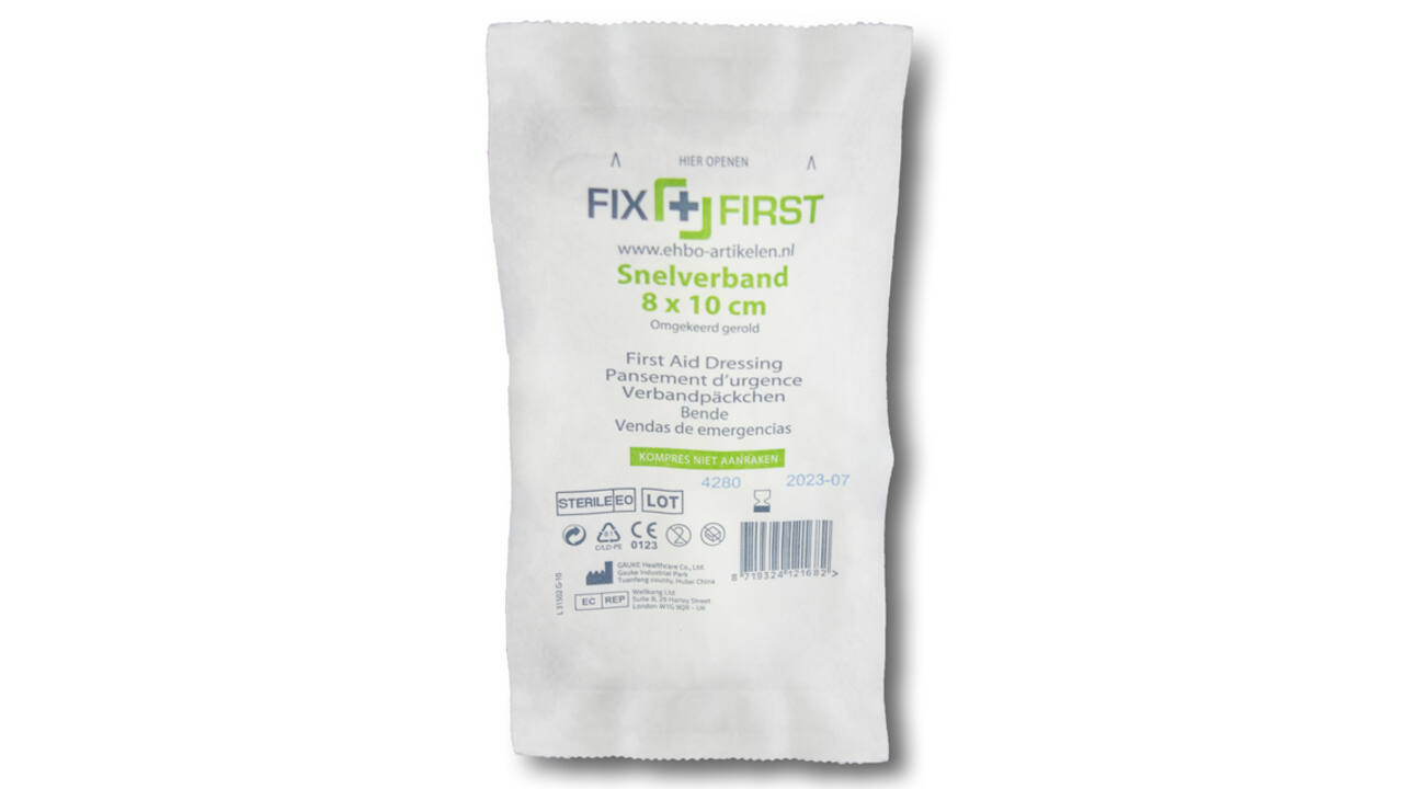 Snelverband FixFirst gerold 8x10cm 10 stuks
