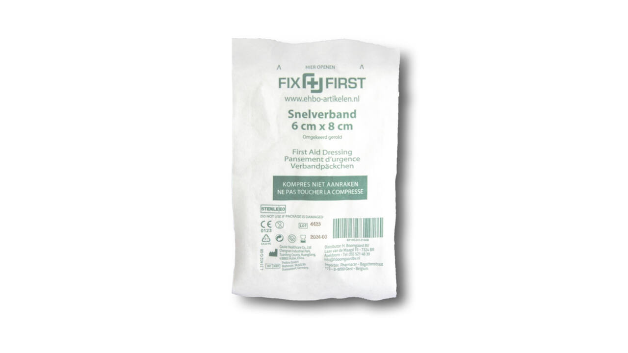 Snelverband FixFirst gerold 6x8cm 10 stuks