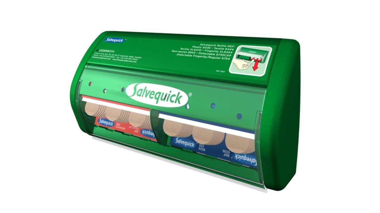 Pleisterdispenser Salvequick met inhoud