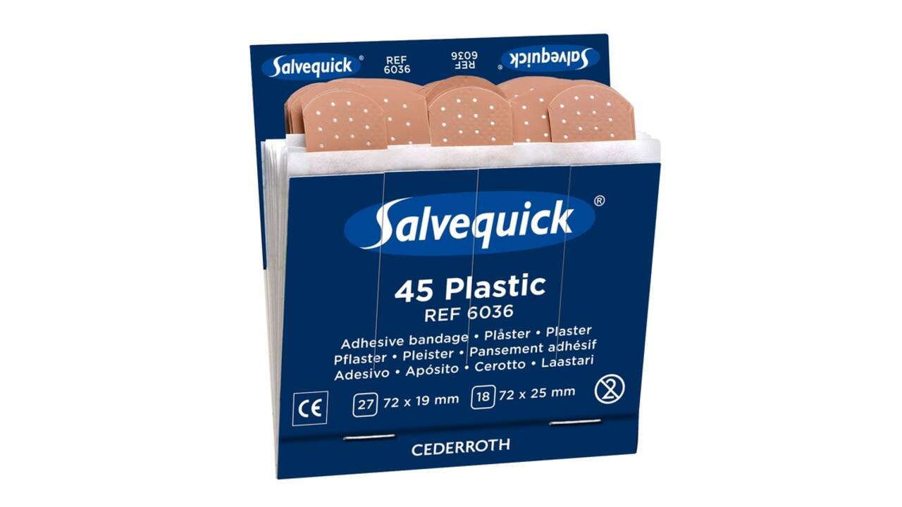 Pleisters Salvequick navulling plastic 6x 45 stuks