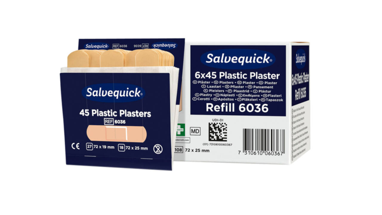 Pleisters Salvequick navulling plastic 6x 45 stuks