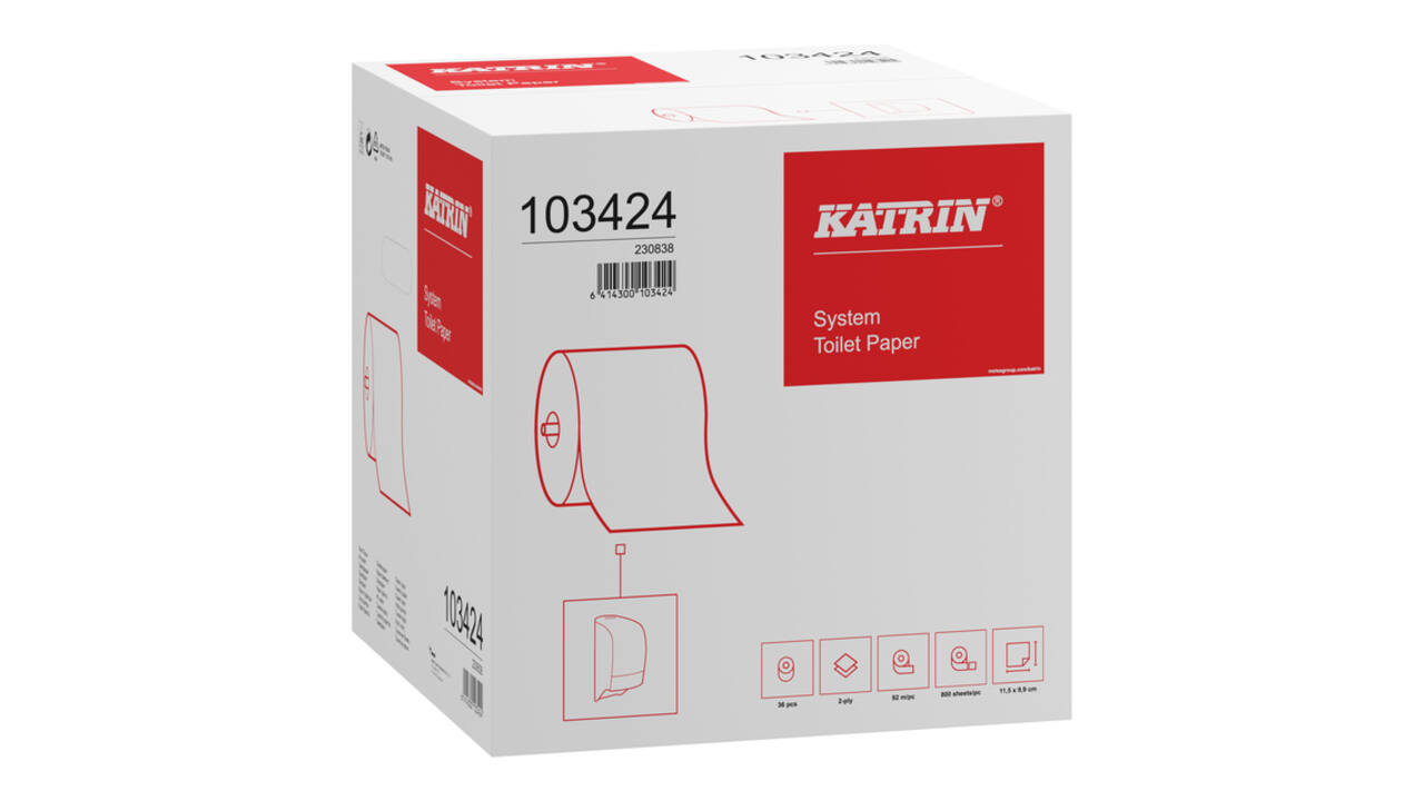 Toiletpapier Katrin systeemrol 2-laags 92m wit 103424