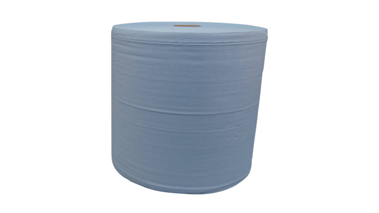 Poetspapier Katrin Industrial extra groot 3-laags 1000 vel blauw 464262