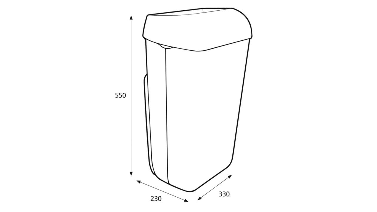 Afvalbak Katrin open inworp 25 liter wit 91899