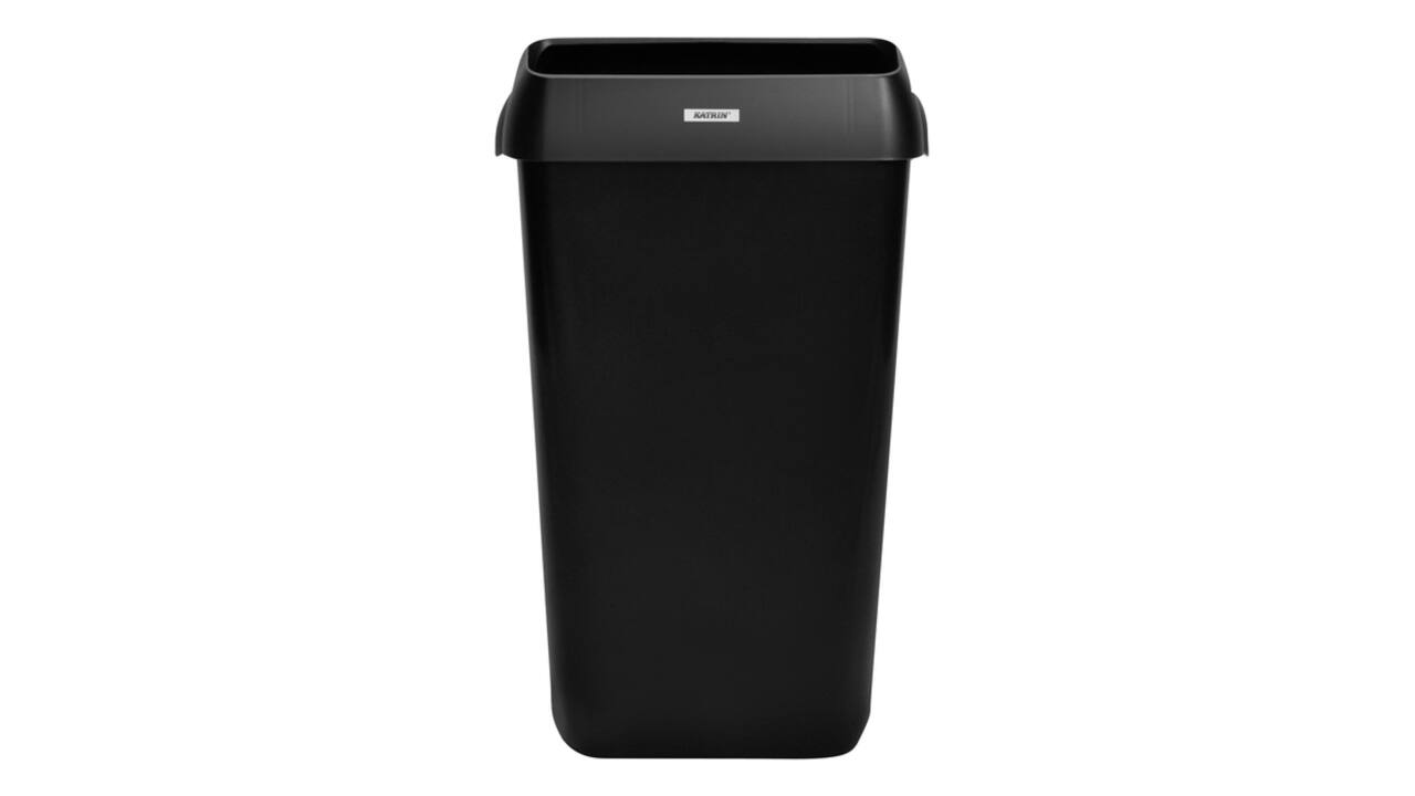 Afvalbak Katrin open inworp 25 liter zwart 92261