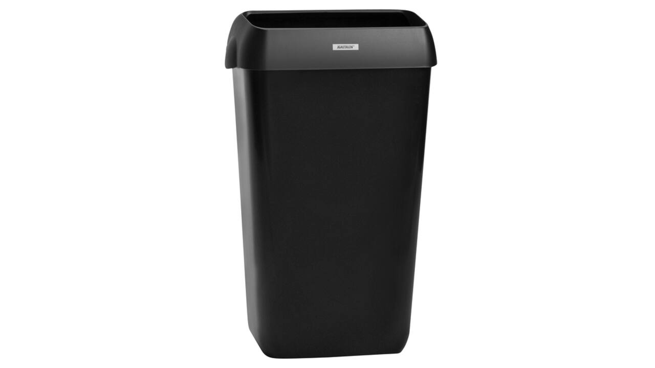 Afvalbak Katrin open inworp 25 liter zwart 92261
