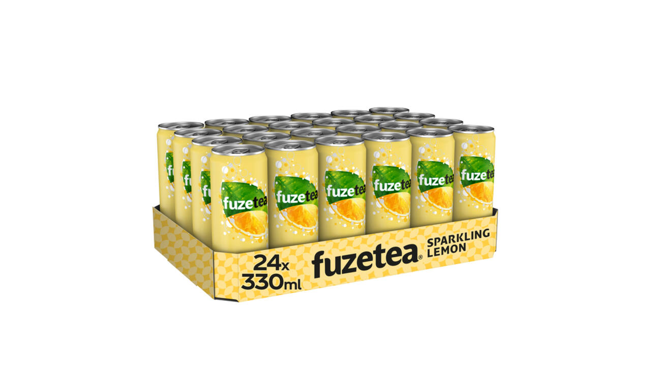 Frisdrank Fuze Tea Black Tea sparkling lemon blik 330ml