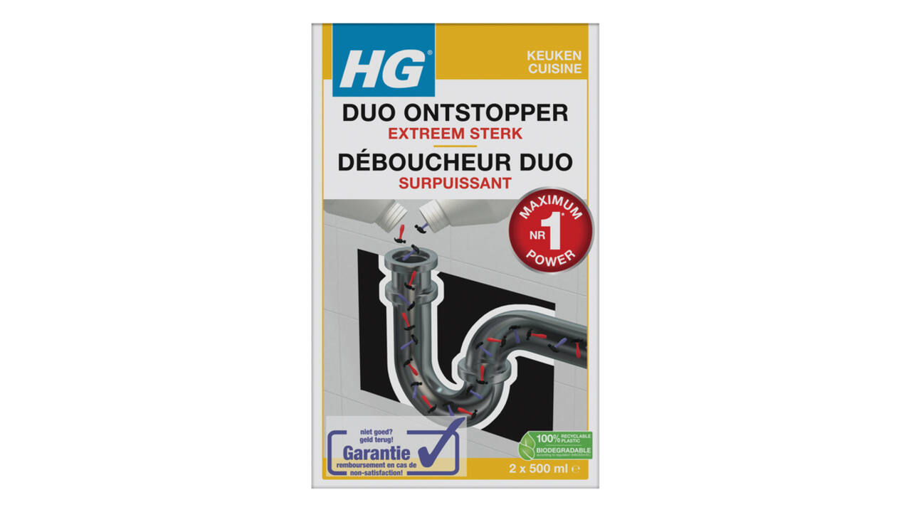 Afvoerontstopper HG keuken Duo 2x500ml