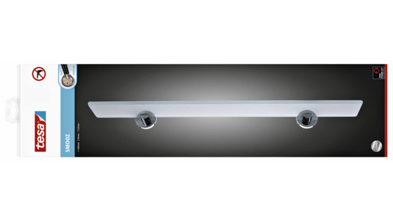 Planchet tesa® Smooz glas hoogglans verchroomd metaal zelfklevend