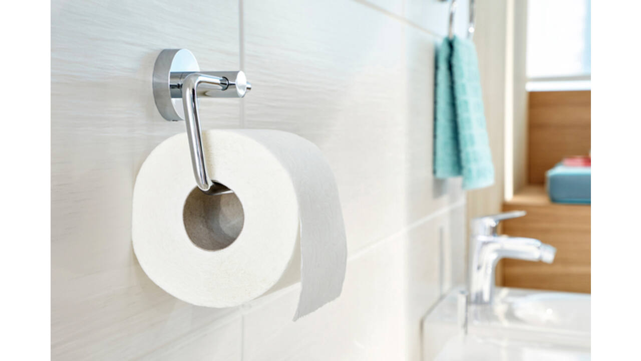 Toiletrolhouder tesa® Smooz hoogglans verchroomd metaal zelfklevend