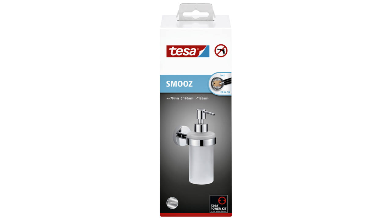 Zeeppomp tesa® Smooz hoogglans verchroomd metaal zelfklevend
