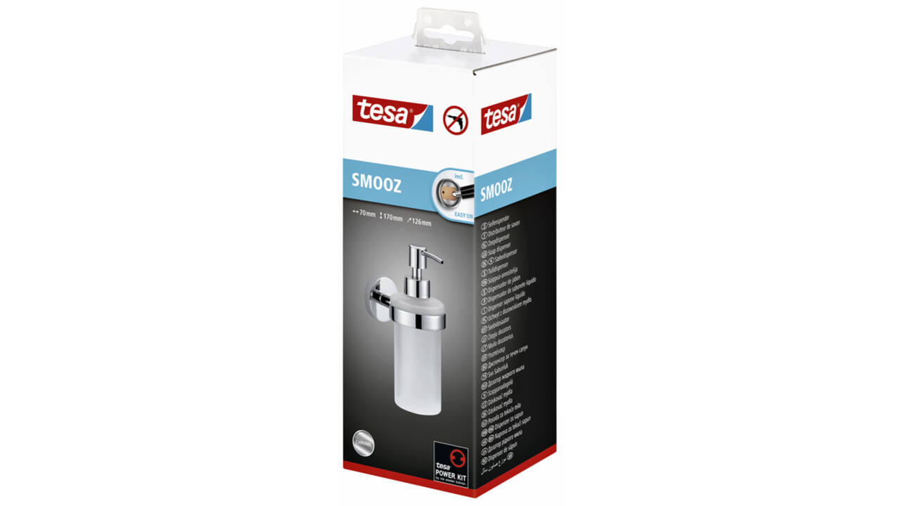 Zeeppomp tesa® Smooz hoogglans verchroomd metaal zelfklevend