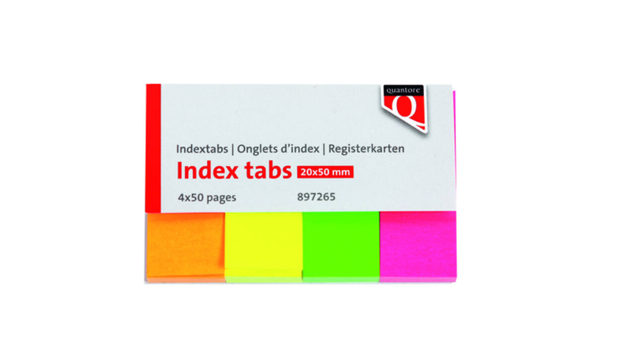 Indextabs Quantore 20x50mm neon 200 stuks