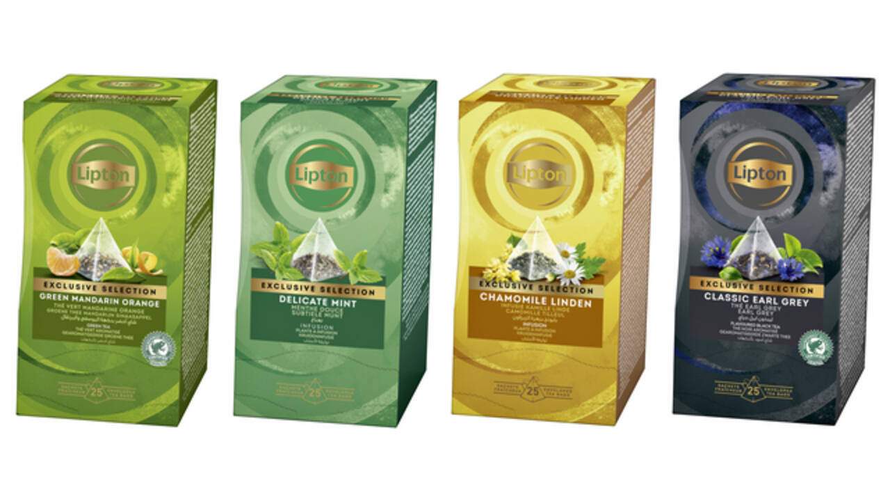 Thee Lipton Exclusive groene thee mandarijn sinaasappel 25 pramidezakjesx2gr
