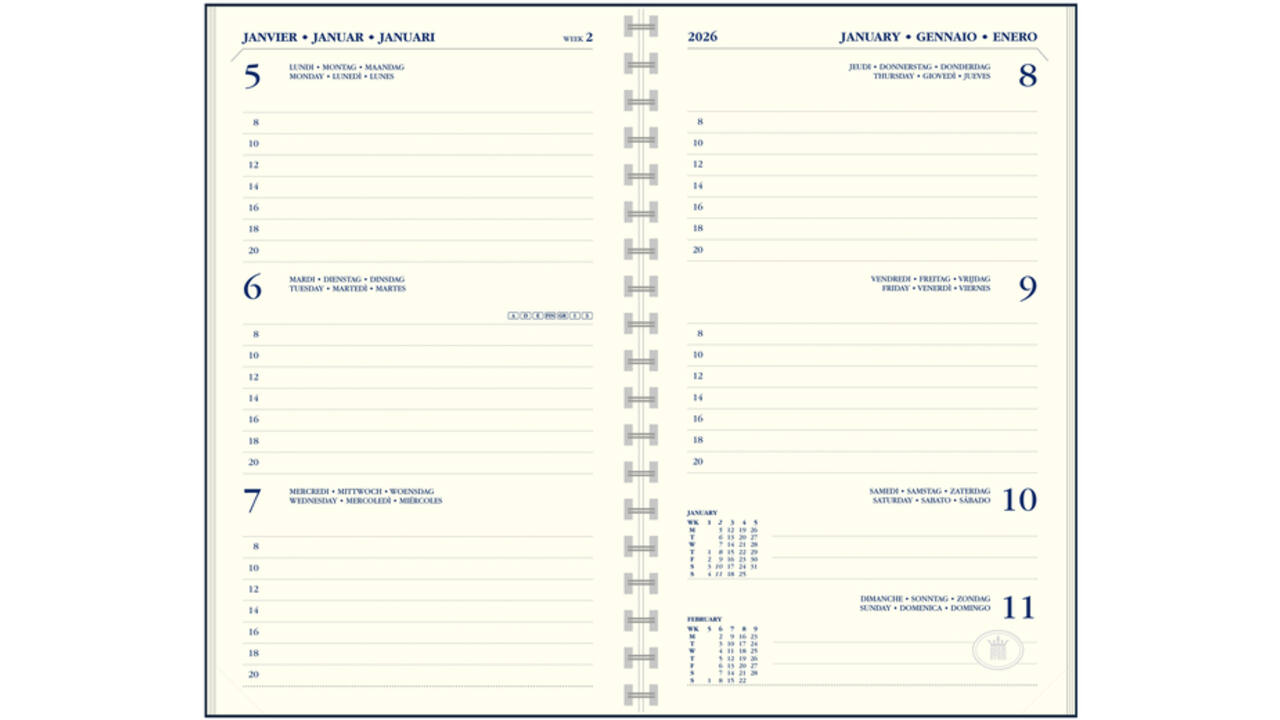 Agenda 2027 Ryam Memoplan 7 Suprema 7dagen/2pagina's ringplastic assorti