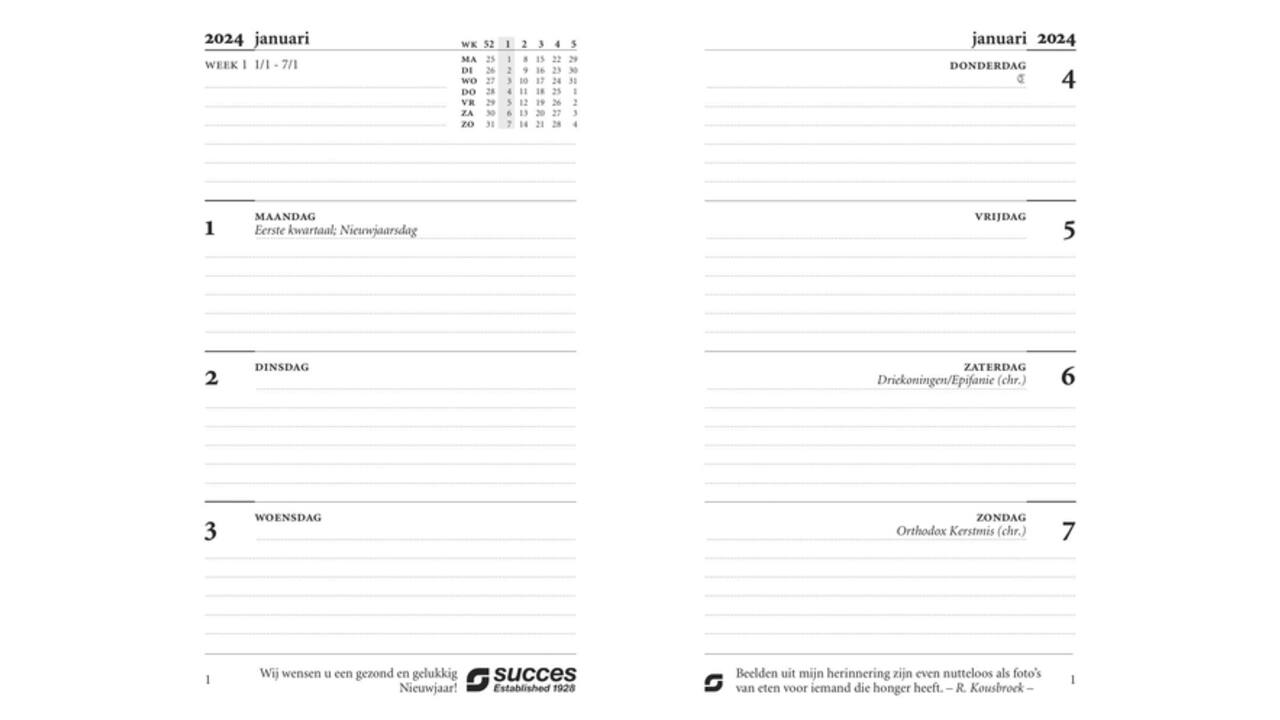 Agendavulling 2027 Succes Mini 7dagen/2pagina's