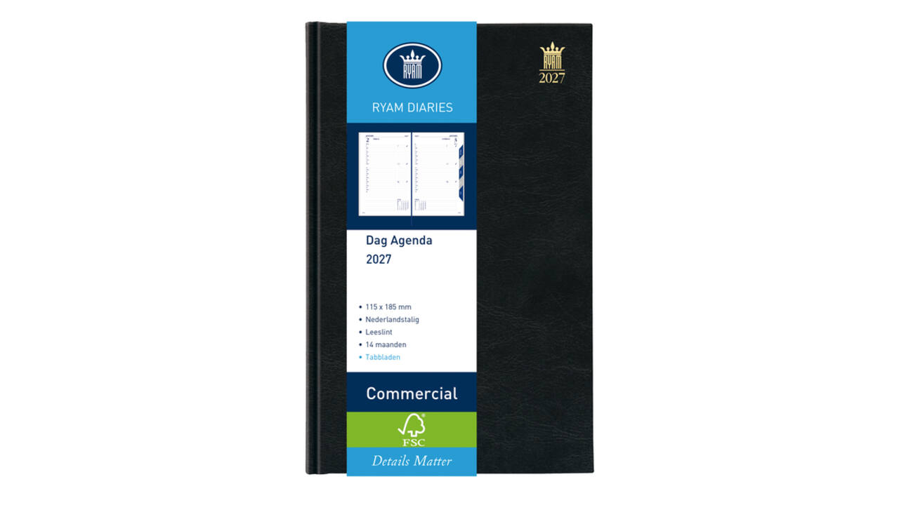 Agenda 2027 Ryam Commercial Mundior 1dag/1pagina zwart