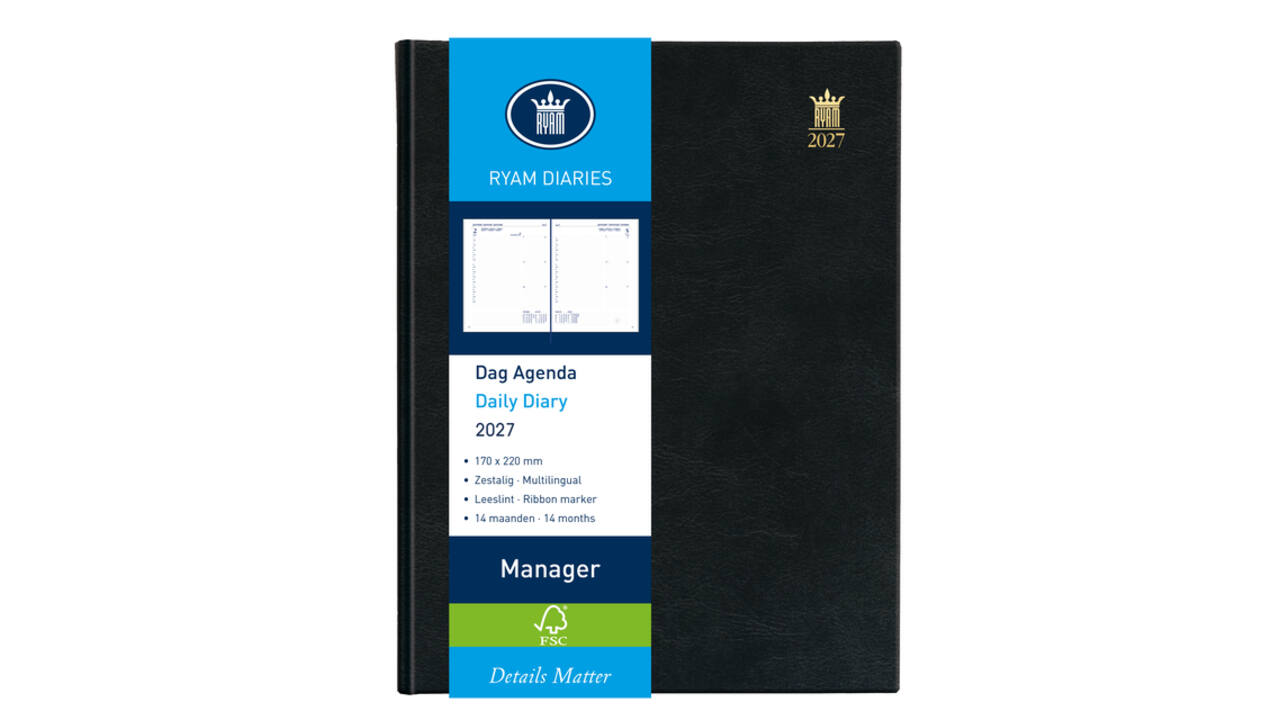 Agenda 2027 Ryam Manager Mundior 1dag/1pagina zwart