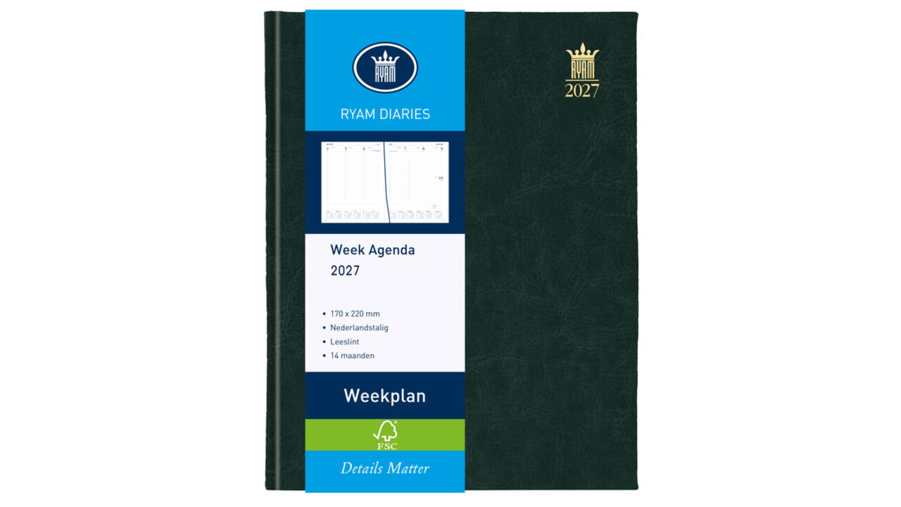 Agenda 2027 Ryam Weekplan Mundior 7dagen/2pagina's zwart