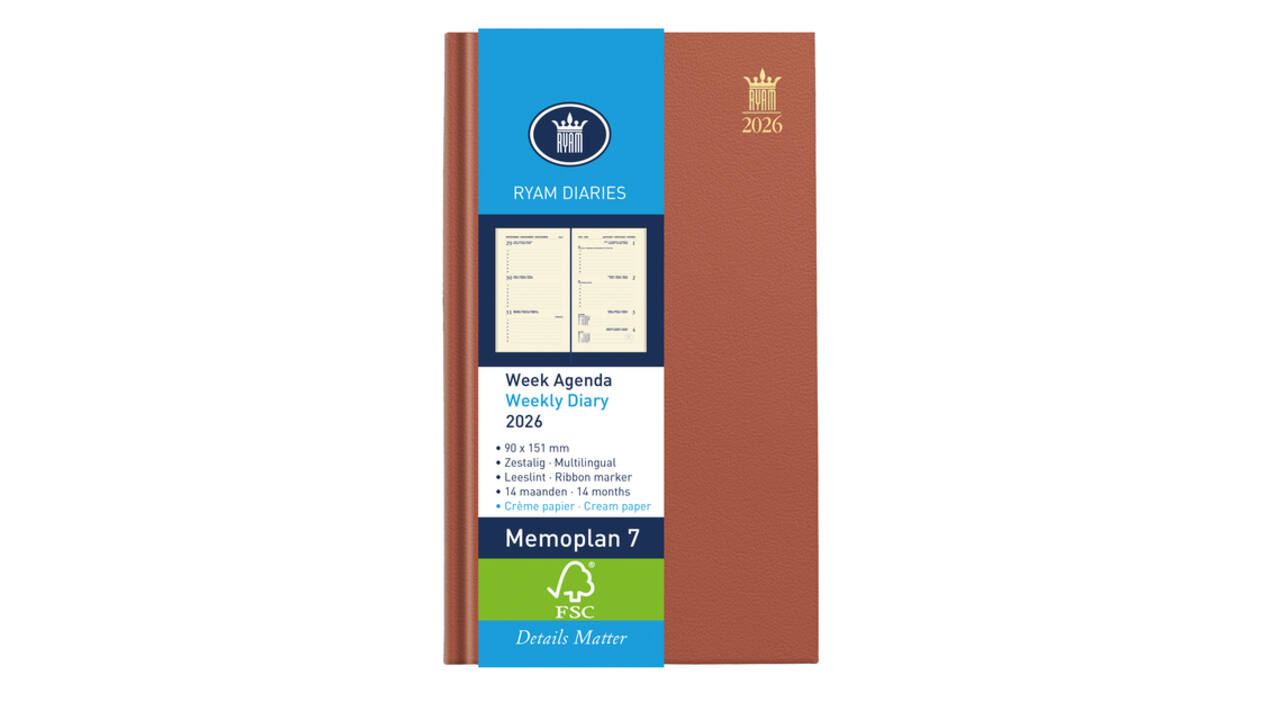 Agenda 2027 Ryam Memoplan 7 Nappa 7dagen/2pagina's assorti