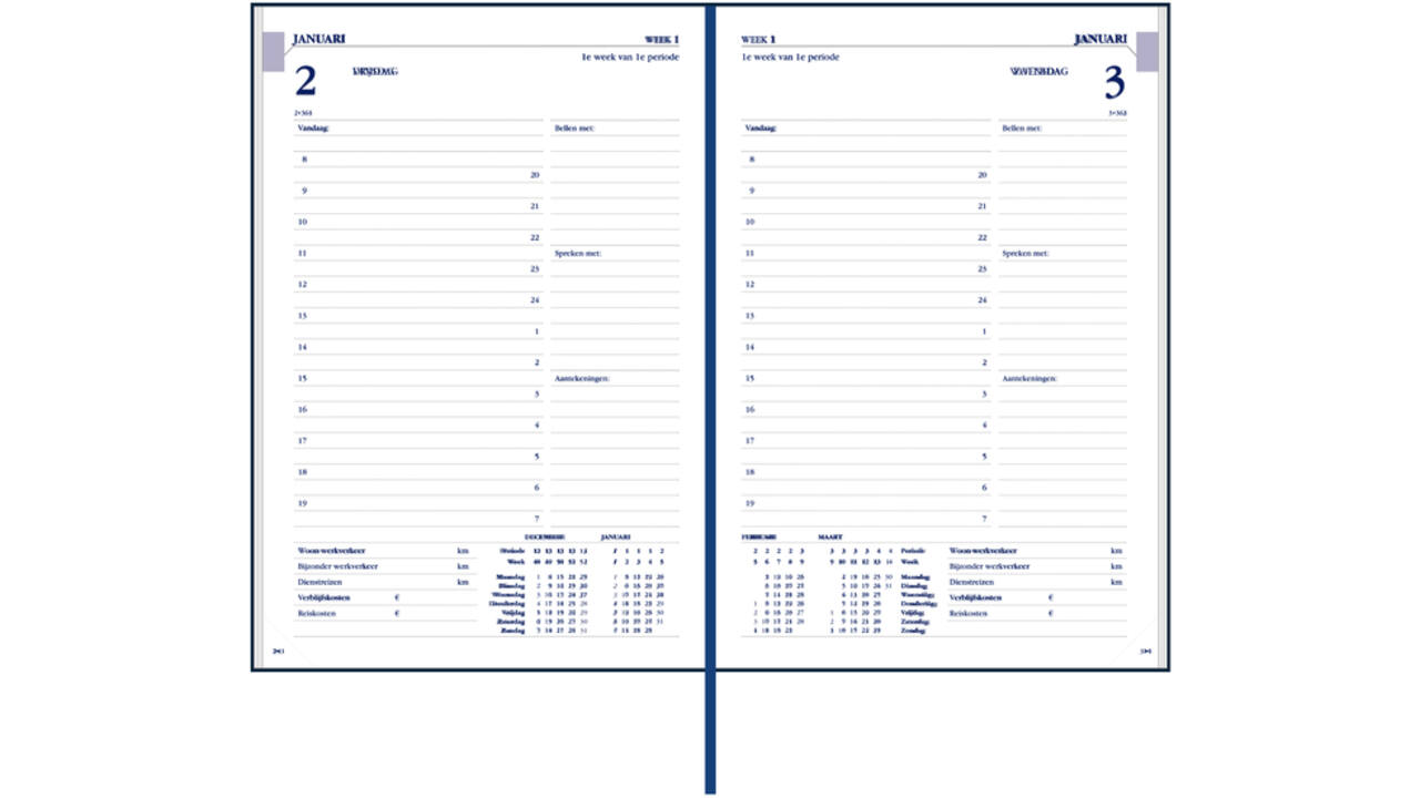 Agenda 2027 Ryam Twenty-four Mundior 1dag/1pagina blauw