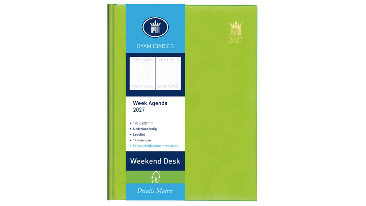 Agenda 2027 Ryam Weekplan Weekend Desk Lazio 7dagen/2pagina's assorti